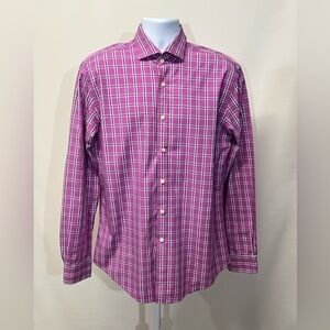 FERRELL REED Purple plaid long sleeve‎ dress shirt size